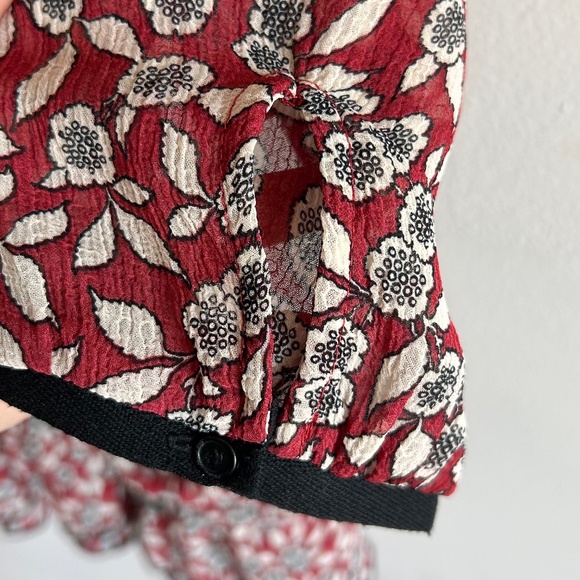 BA&SH Billy Ruched Floral Dress | Bordeaux | Size US 6 | Good Condition 🌸💕 - Picture 7 of 16